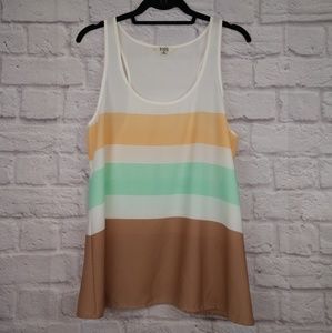 BB Dakota Striped Racerback Tank Top Size M